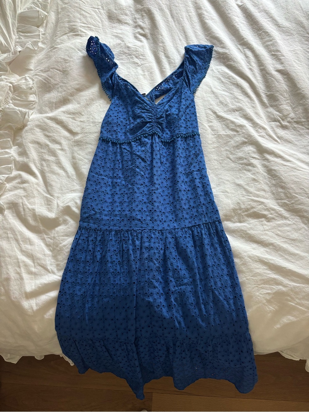 Blue Eyelet Maxi Dress
